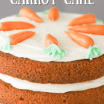 moist carrot cake with candy carrots on top