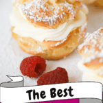 classic cream puff recipe, served with a dusting of powdered sugar and fluffy custard filling