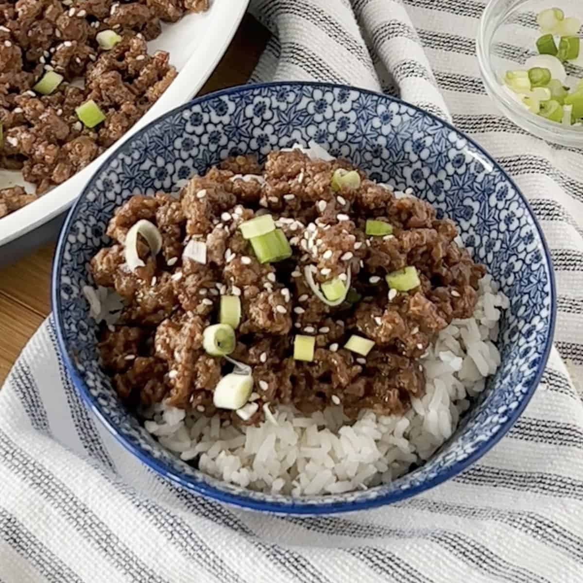 Korean Ground Beef and Rice Bowls