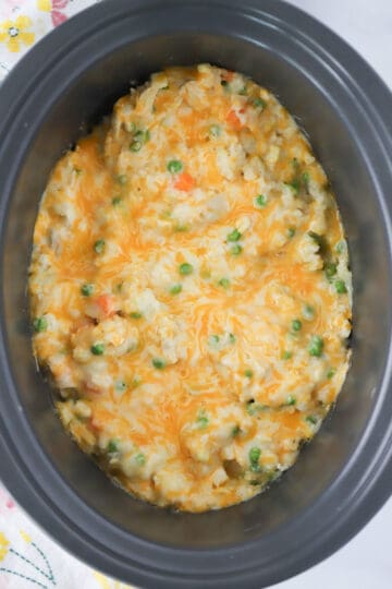 Crockpot Cheesy Chicken and Rice - The Carefree Kitchen