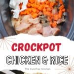 Crockpot Cheesy Chicken and Rice, recipe for chicken and rice crockpot.