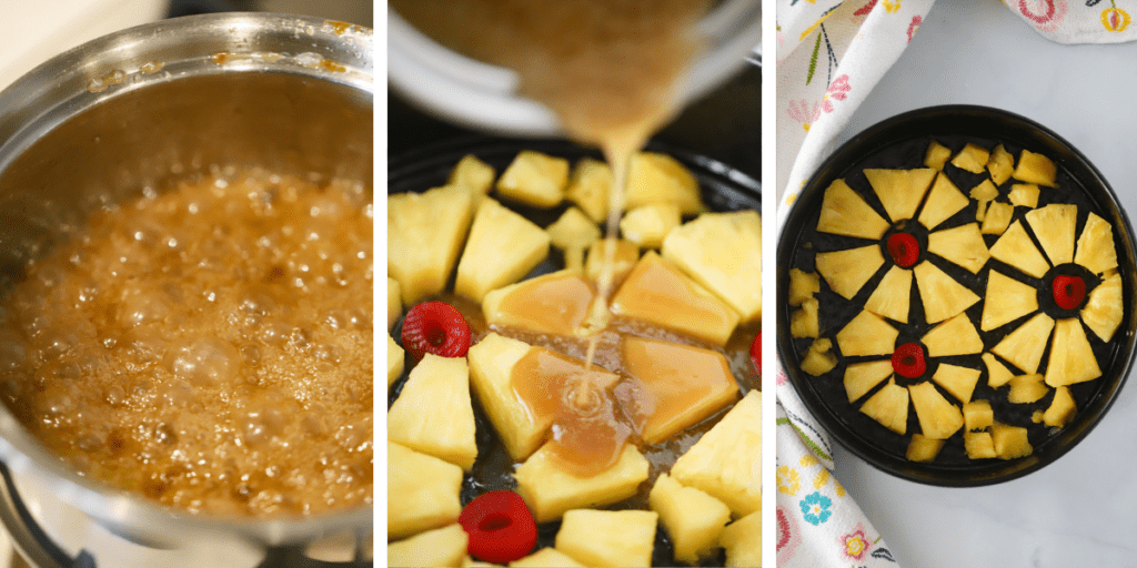 How to make pineapple upside down cake, crushed pineapple upside down cake, inverted pineapple cake, pineapple upside down cake mix.