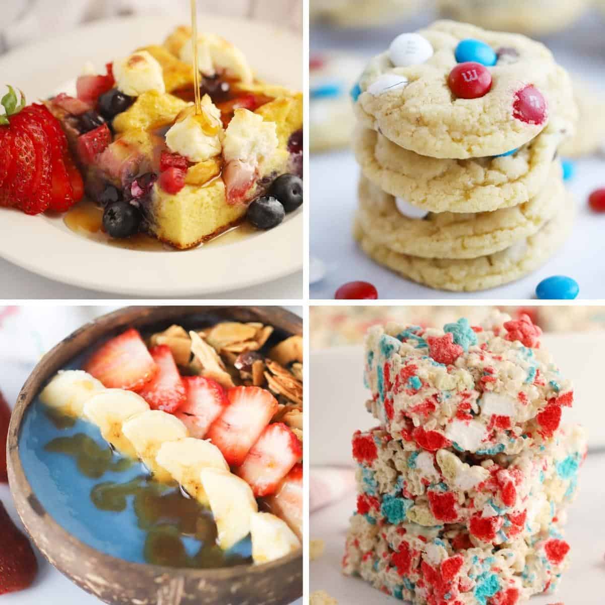 red white and blue foods for 4th of july or memorial day