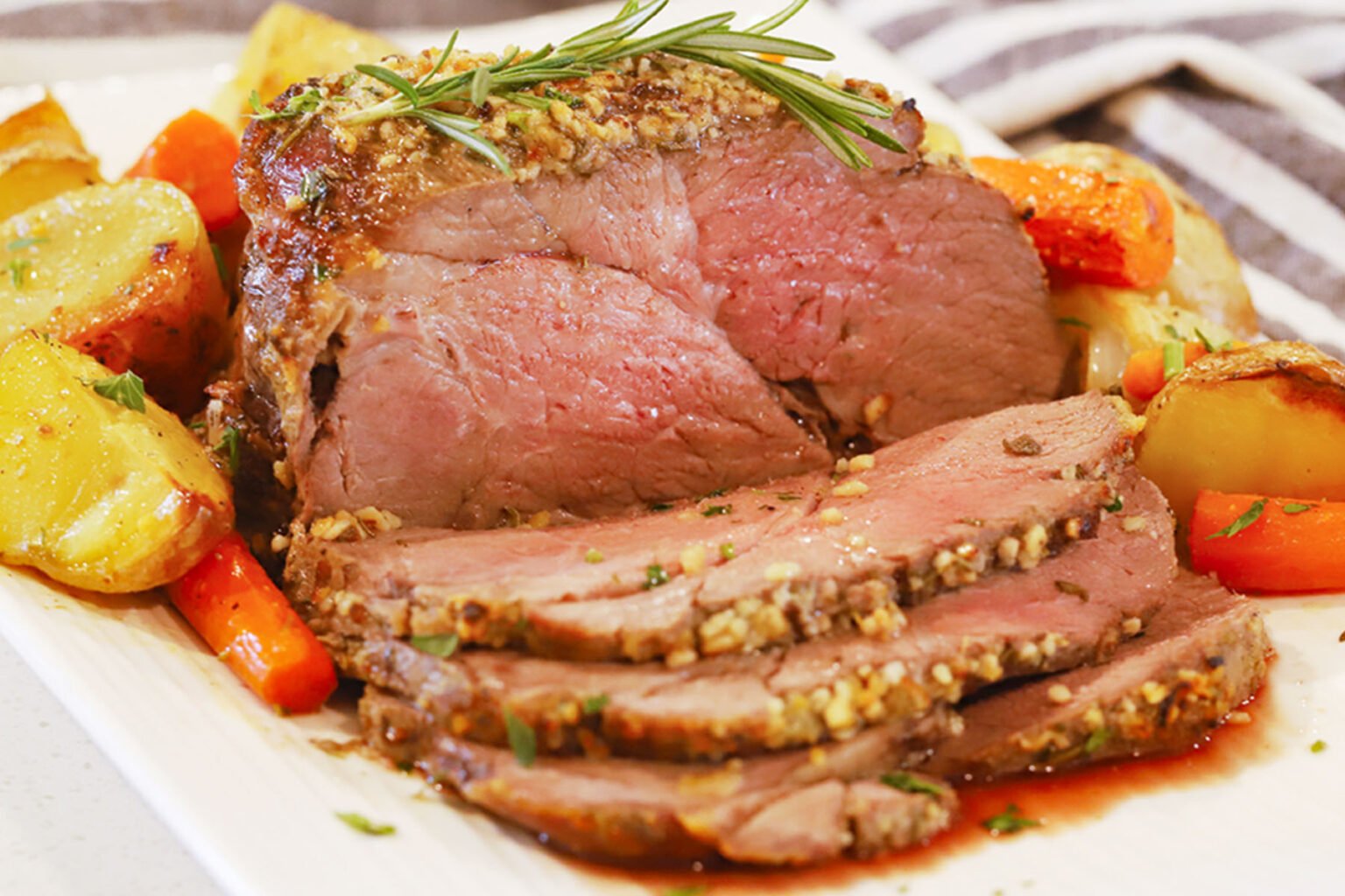 Herb Crusted Top Round Roast {Video} The Carefree Kitchen