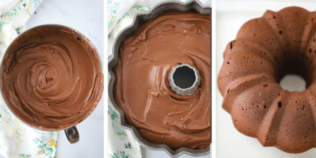 How to make chocolate pound cake, baked as a chocolate bundt cake.