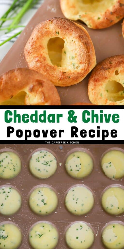 Baked popovers on a baking sheet.