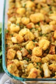 Easy Cornbread Stuffing Recipe The Carefree Kitchen   Cornbread Stuffing 18 180x270 