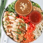 Thai chicken salad with peanut dressing