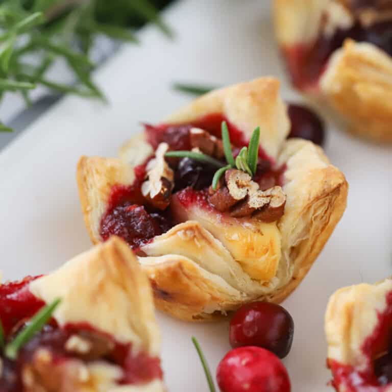 Cranberry Baked Brie Bites - The Carefree Kitchen