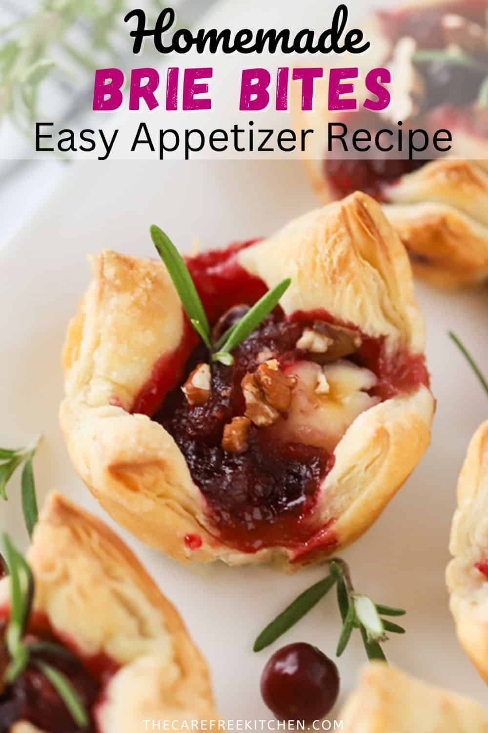 Cranberry Baked Brie Bites - The Carefree Kitchen