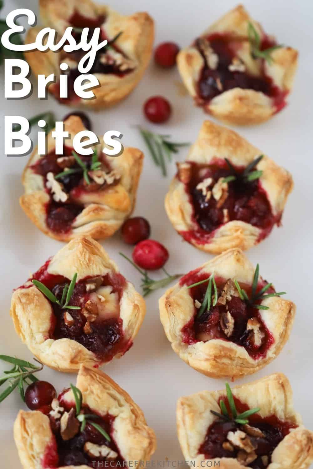 Cranberry Baked Brie Bites - The Carefree Kitchen
