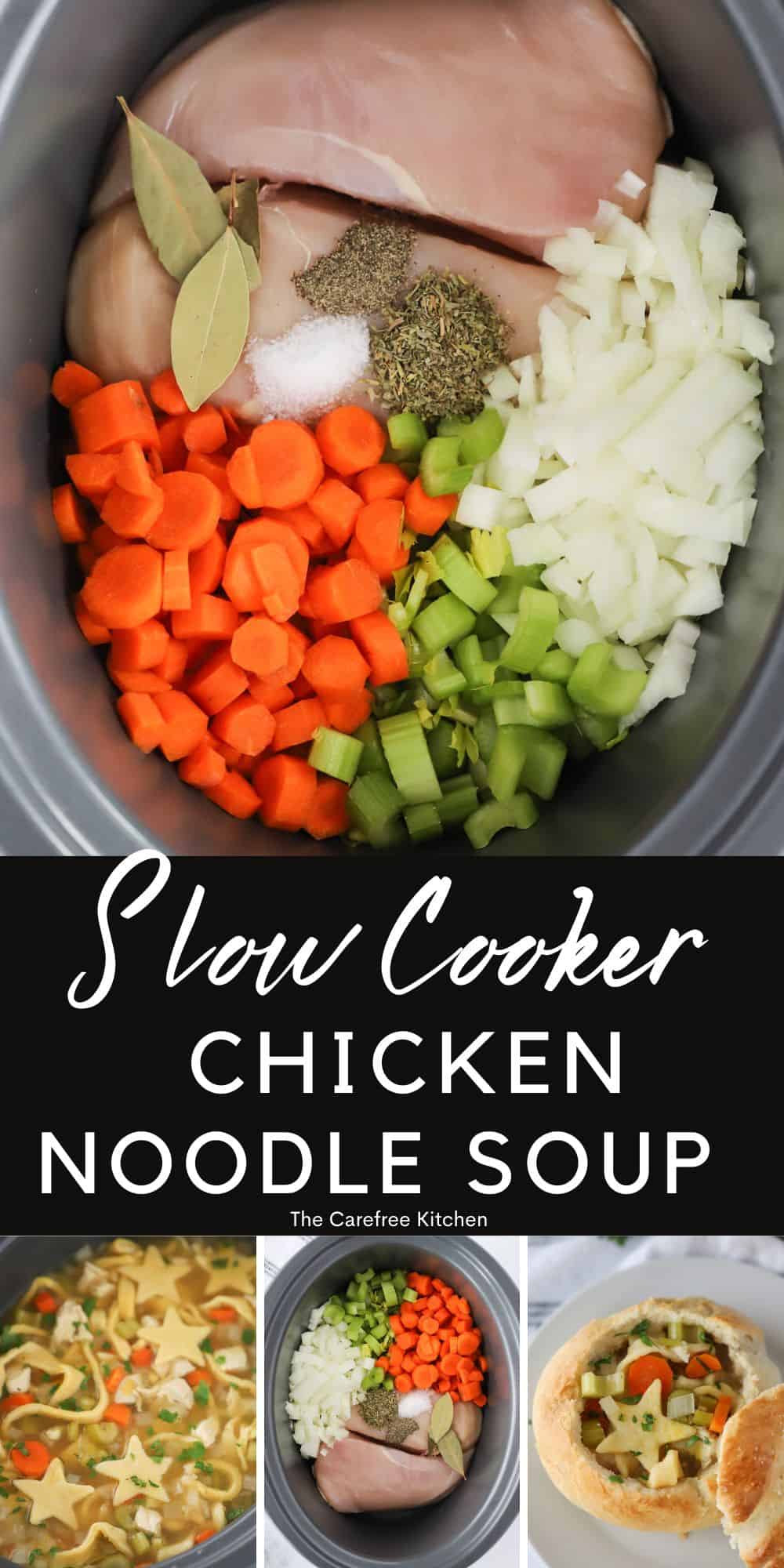 Easy Slow Cooker Chicken Noodle Soup - The Carefree Kitchen