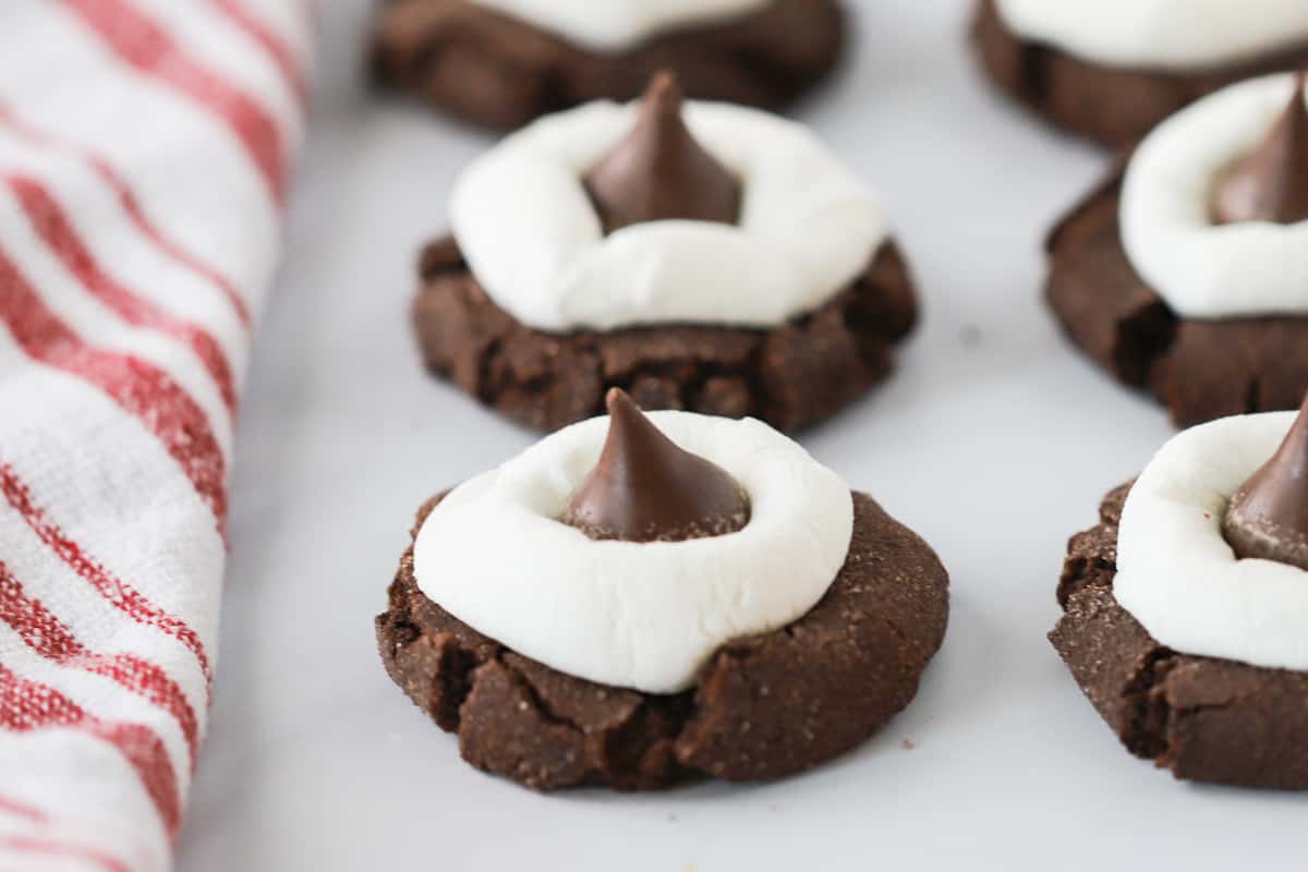 Hot Chocolate Kiss Cookies - The Carefree Kitchen