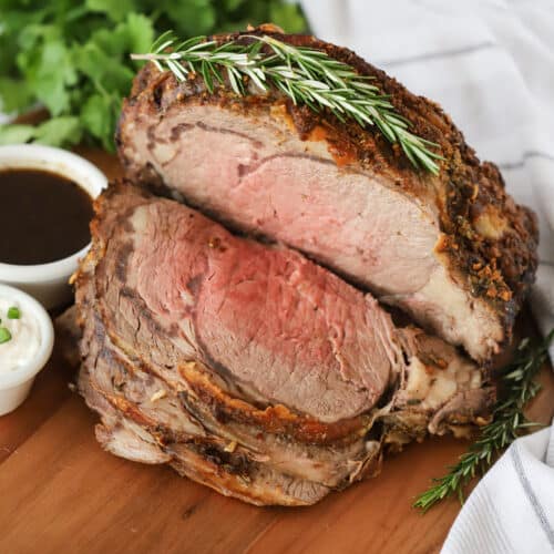 how to cook prime rib, prime rib with bone, standing rib roast recipe.