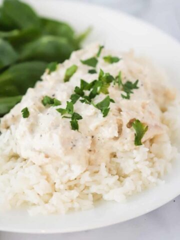 chicken and gravy crockpot, chicken rice and gravy, chicken gravy and rice.