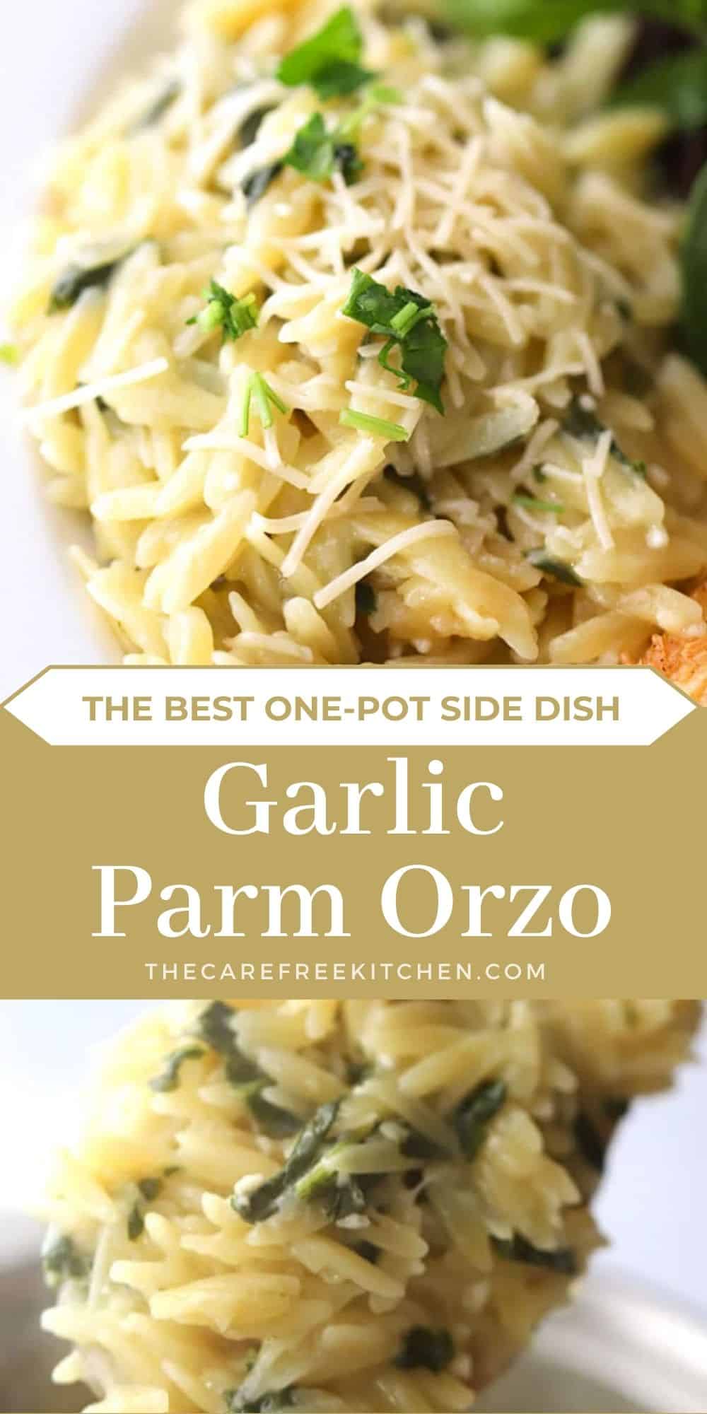 Garlic Parmesan Orzo Recipe - The Carefree Kitchen