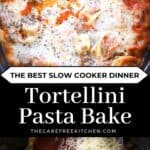 How to make a Tortellini Pasta Bake dinner in the slow cooker.
