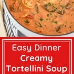 creamy tortellini soup, easy dinner idea