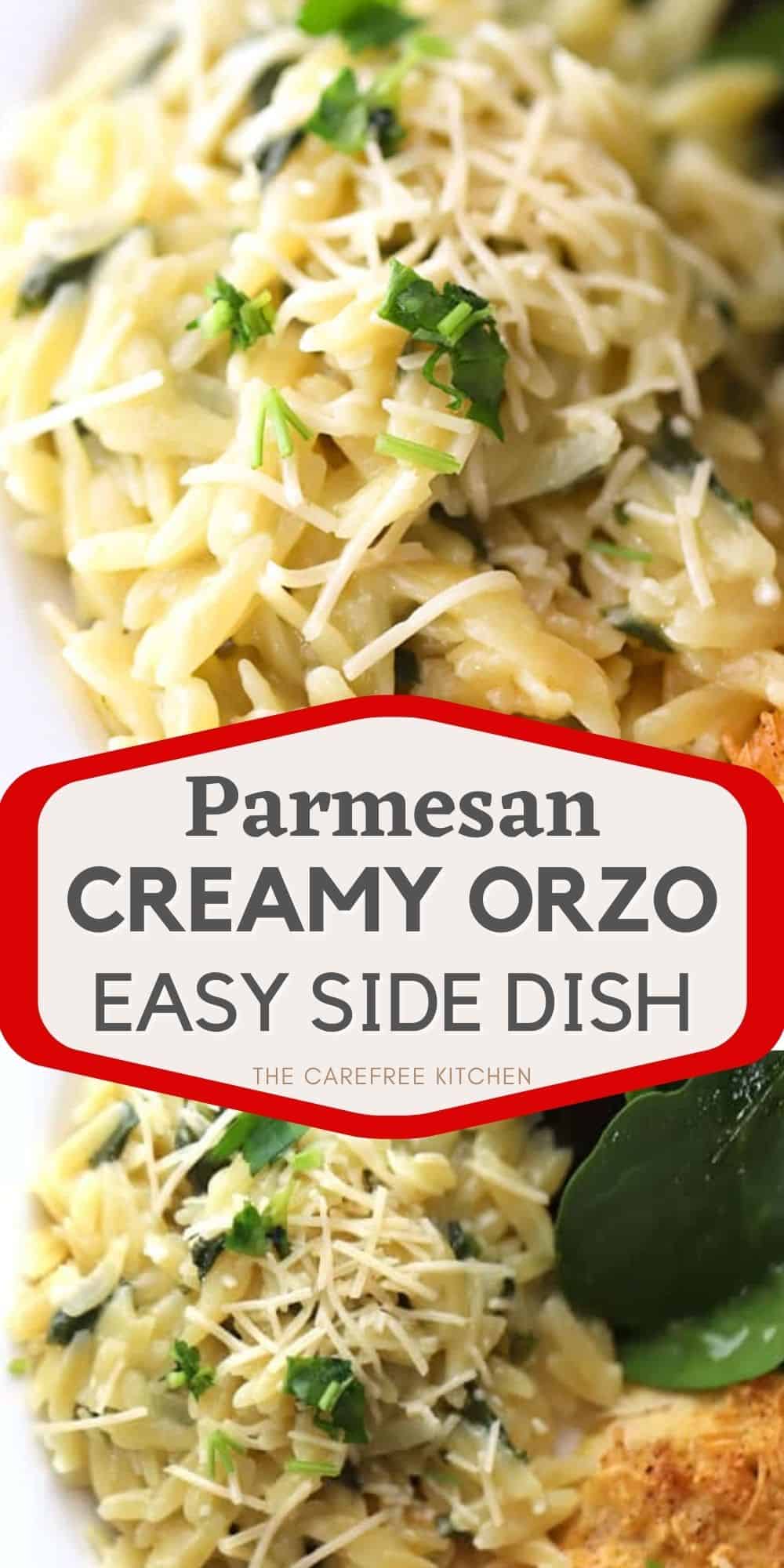 Garlic Parmesan Orzo Recipe - The Carefree Kitchen