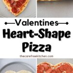 Homemade heart shaped pizza