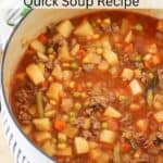 slow cooker ground beef vegetable soup