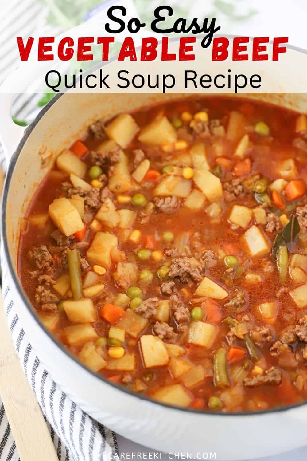 Easy Beef Vegetable Soup - The Carefree Kitchen