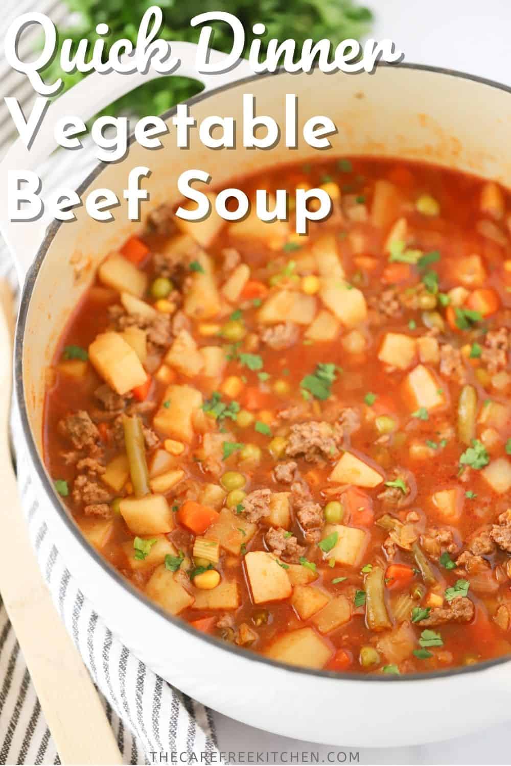 Easy Beef Vegetable Soup - The Carefree Kitchen