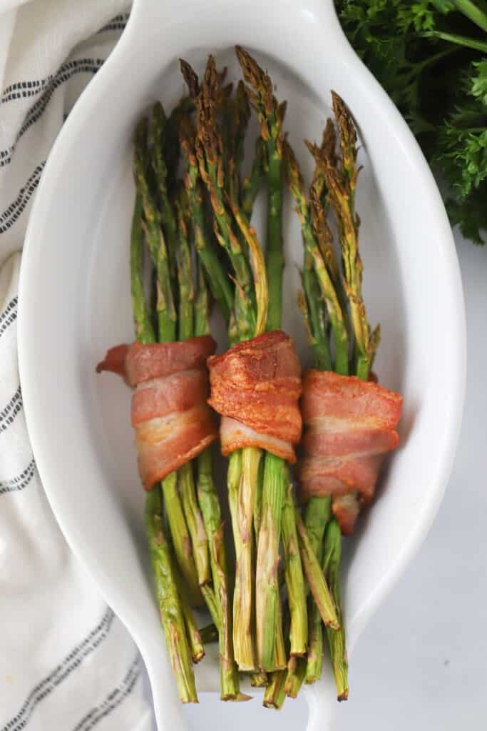 how to make bacon wrapped asparagus recipe, easy vegetable side dish, bacon recipe