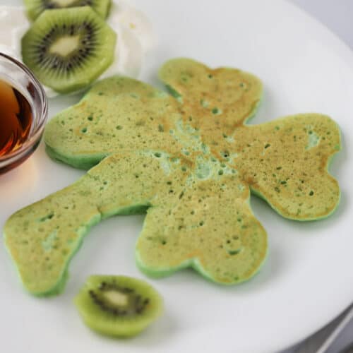 how to make the best shamrock pancakes, green pancake recipe.