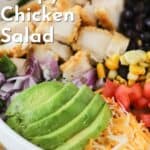 southwest chicken salad recipe, crispy chicken salad with southwest dressing.