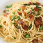 spaghetti carbonara, easy pasta dinfer recipe