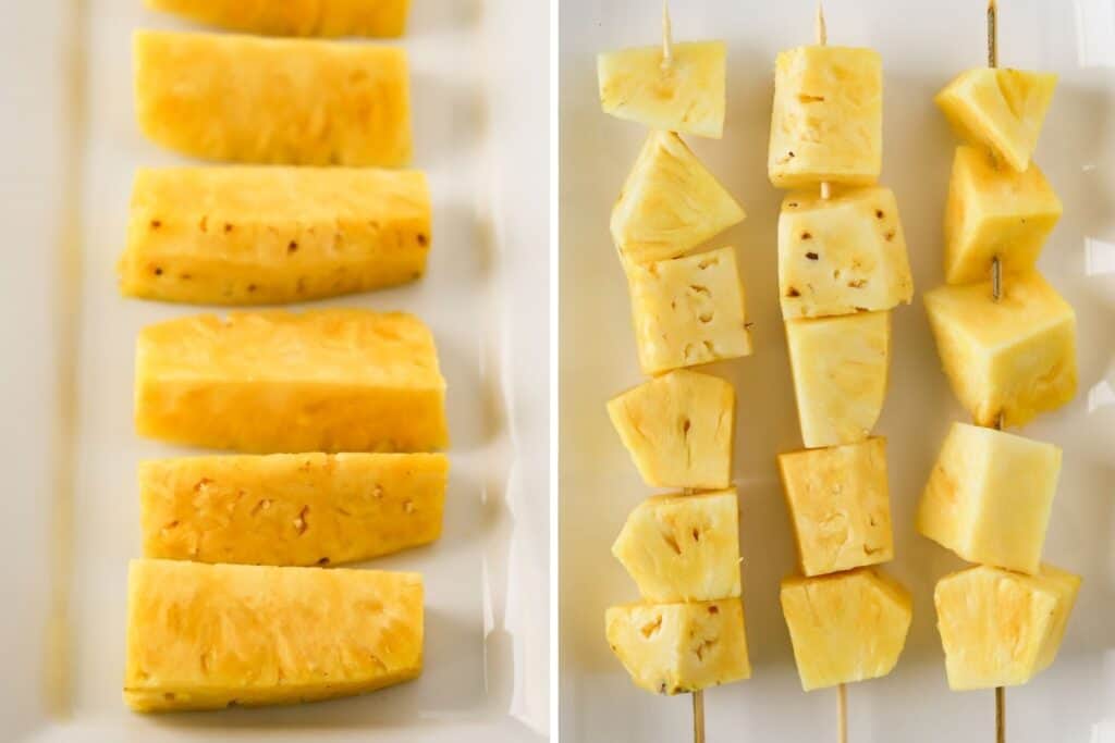 How to cut pineapple for Grilled Pineapple Recipe. How to grill pineapple.