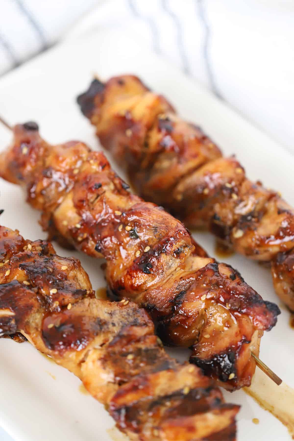 Grilled Teriyaki Chicken Kabobs - The Carefree Kitchen