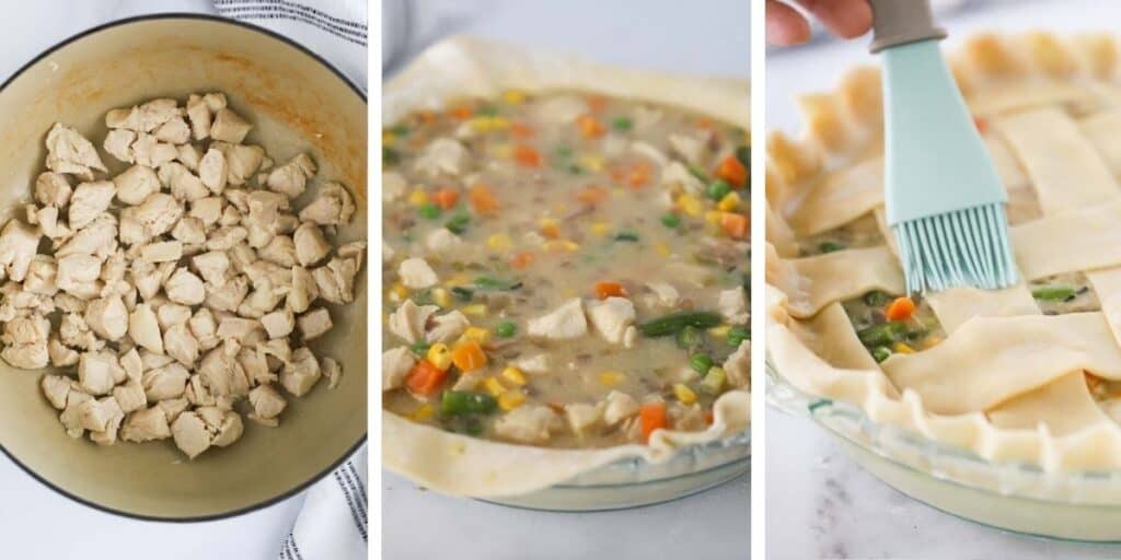 How to make this easy old fashioned chicken pot pie recipe with a double crust. Homemade chicken pot pie crust.