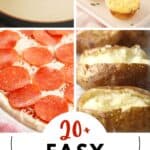 a compilation of easy pantry meals for busy weeknights