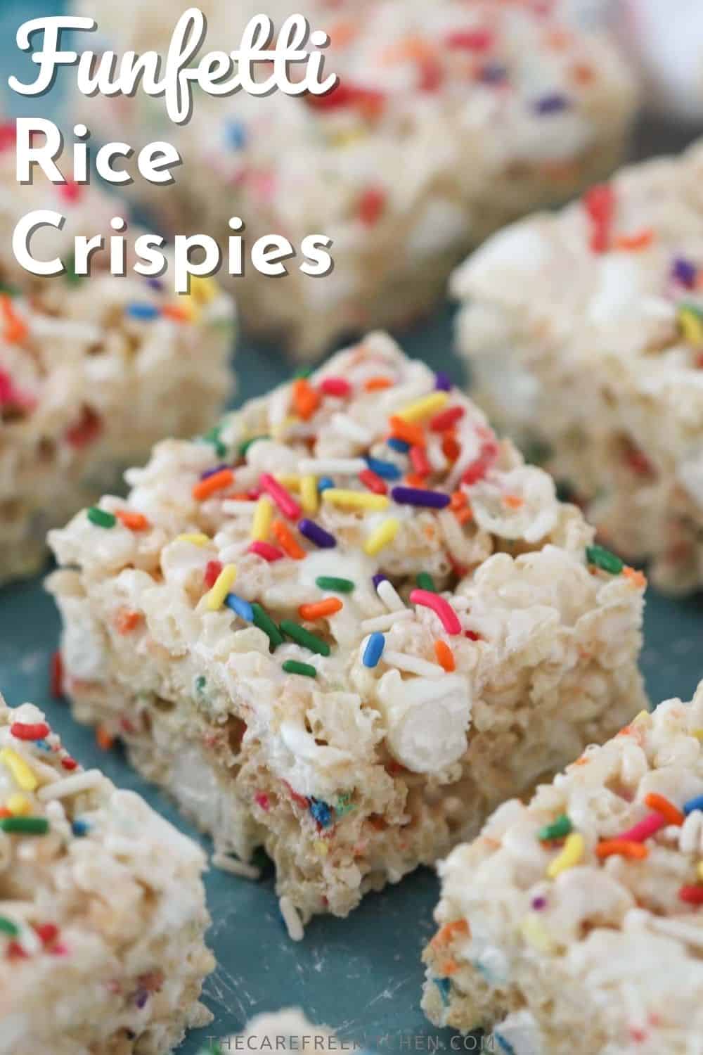 Funfetti Rice Krispie Treats With Sprinkles - The Carefree Kitchen