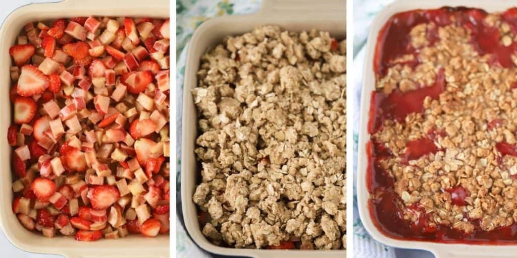 Strawberry rhubarb crumb pie, strawberry rhubarb crisp recipe, strawberry rhubarb pie crumble.