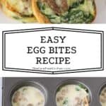 These Protein Egg Bites are a simple, healthy, grab-and-go breakfast full of cheesy eggs, sausage, and spinach. They’re an easy and delicious way to add a burst of energy to your morning routine.