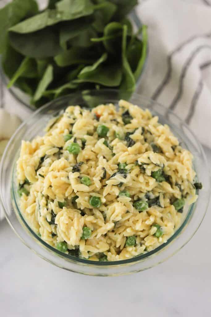 Easy lemon orzo with peas, an easy one-pot orzo side dish.