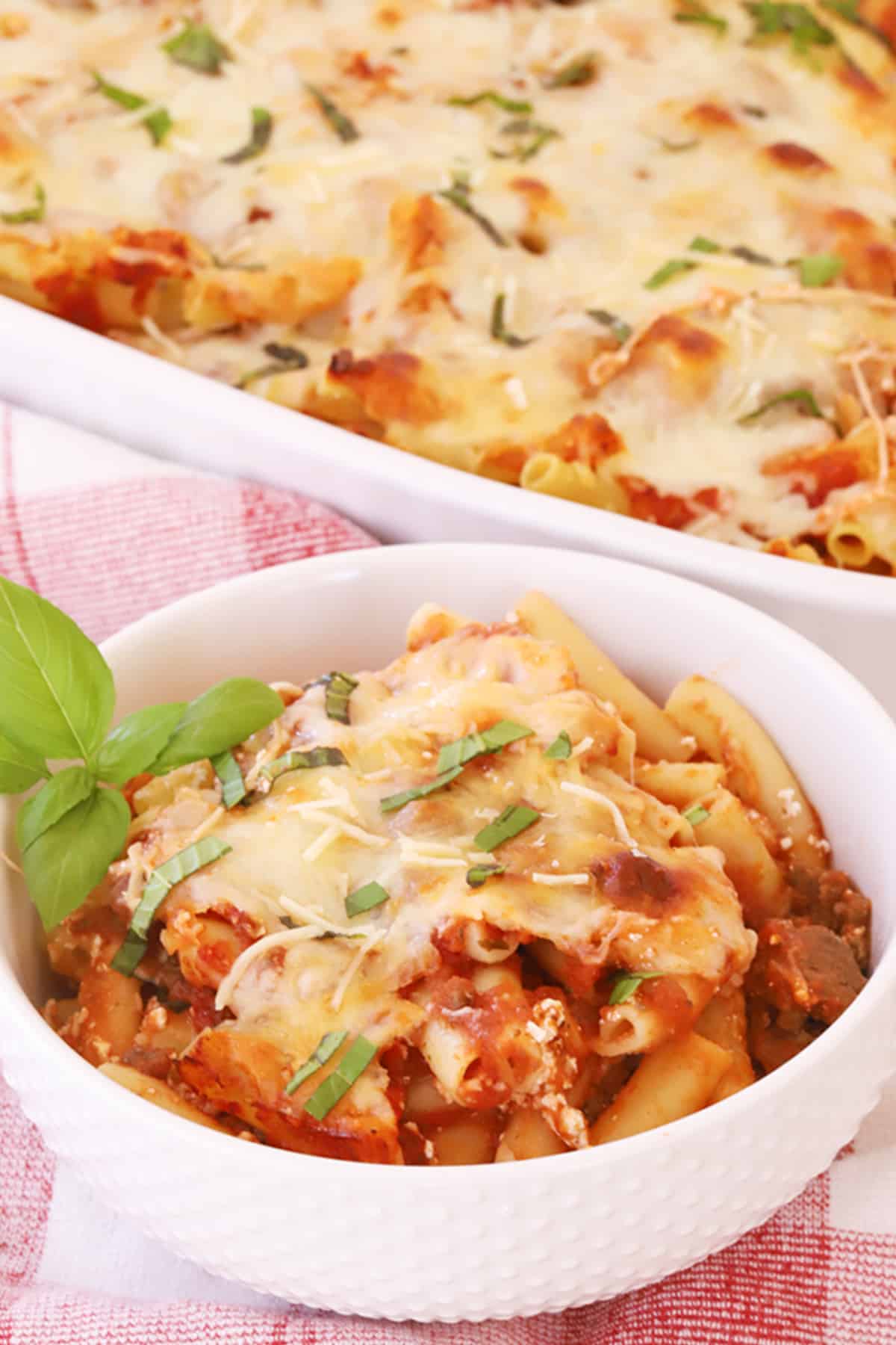 Baked Ziti Recipe With Beef - The Carefree Kitchen