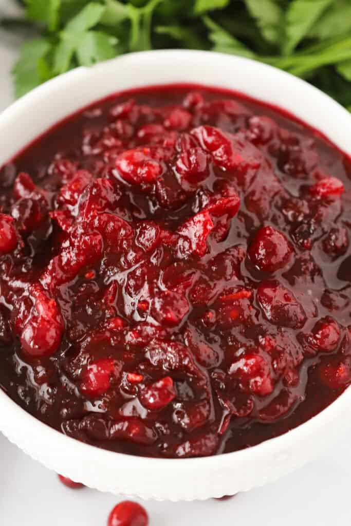 how to make cranberry orange sauce recipe, easy thanksgiving side dish recipe. 