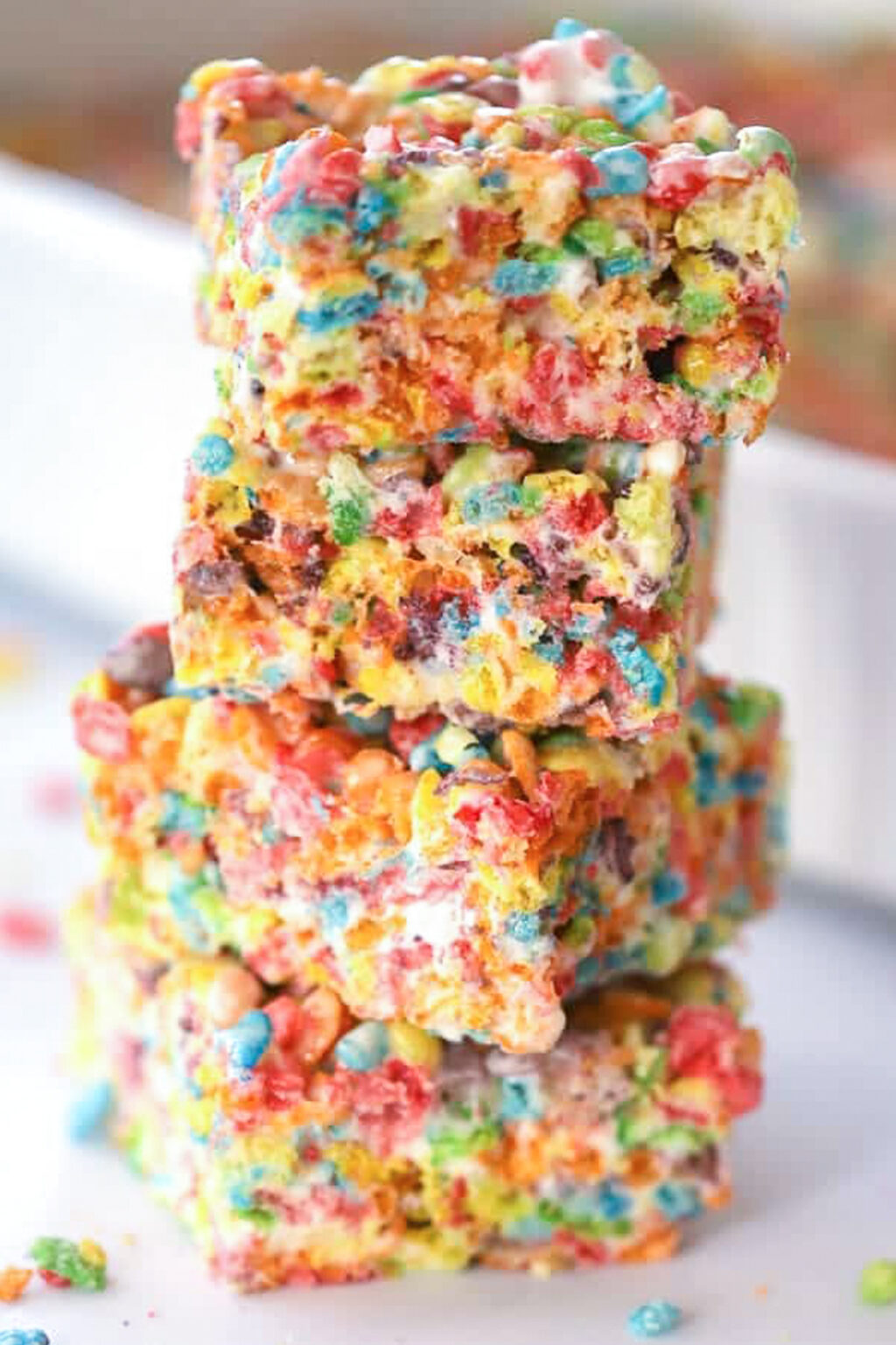 Fruity Pebble Rice Krispie Treats - The Carefree Kitchen