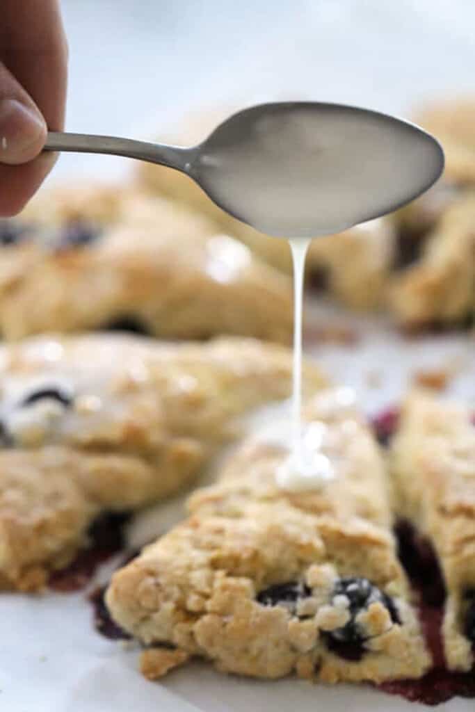 lemon glaze for scones, lemon blueberry scone recipe.