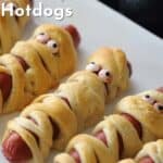 spooky Mummy Hotdogs, halloween recipe.