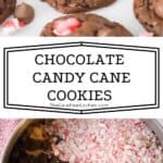 how to make christmas cookies, chocolate candy cane chocolate chip cookie recipe.