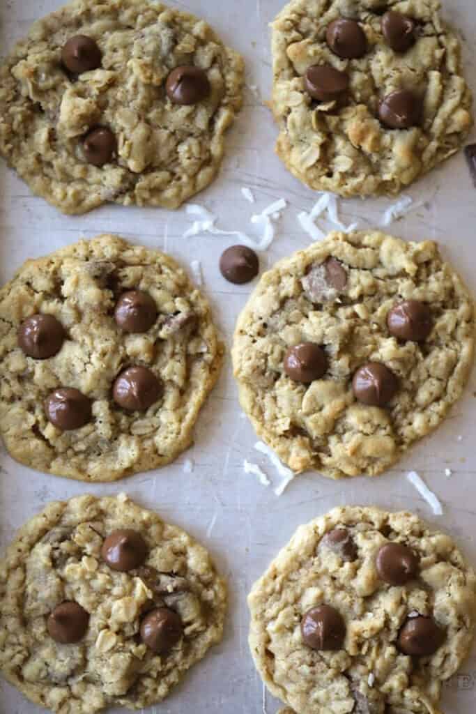 Chocolate chip coconut cookies, christmas cookie types.