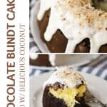Delicious recipe for chocolate bundt cake with coconut filling