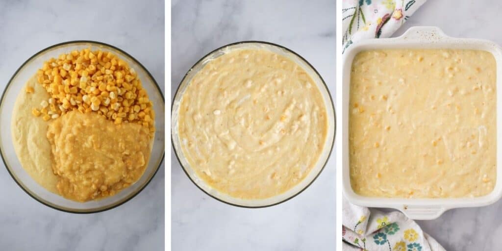 How to make this creamed corn casserole recipe, a quick and easy thanksgiving side dish.