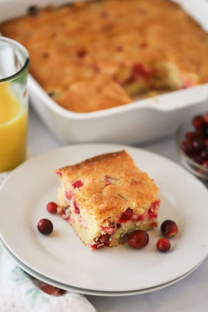 Soft and tender orange cranberry coffee cake, a great make-ahead breakfast recipe for the holidays. 
