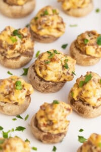 Stuffed Mushrooms with Sausage and Cream Cheese - The Carefree Kitchen